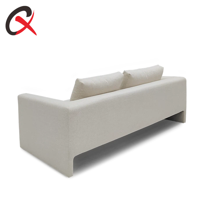 Square Arm White Sofa